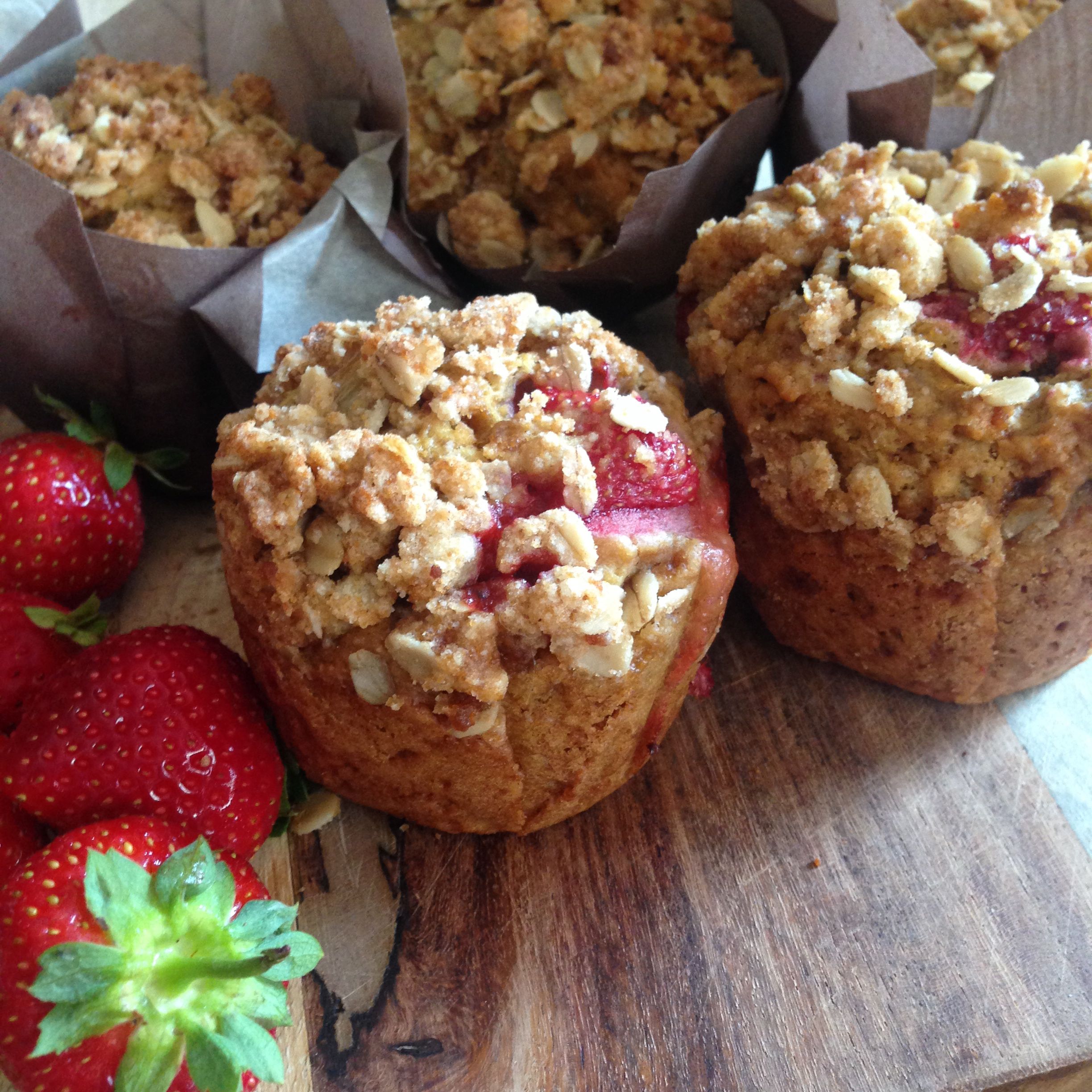 Plant Based Strawberry Rubharb Muffins